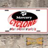 Mercury Cyclone Drag Racing Vehicles Booster Aluminum License Plate Insert White