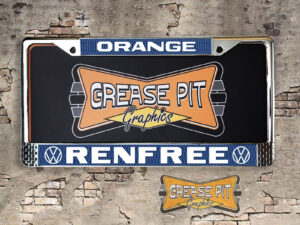 Renfree VW Volkswagen Dealer License Plate Frame Orange California
