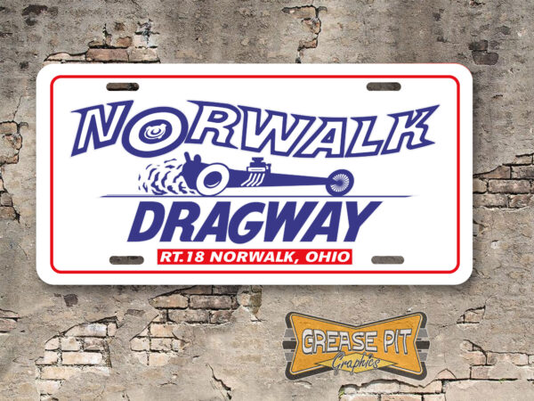 Norwalk Dragway License Plate