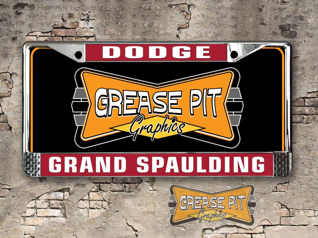 Grand Spaulding Dodge Dealership License Plate Frame - Grease Pit Graphics