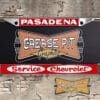 Service Chevrolet License Plate Frame Pasadena