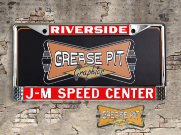 J-M Speed Center License Plate Frame Riverside