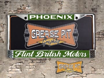 Flint British Motors License Plate Frame Phoenix