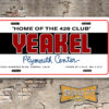 Yeakel Plymouth Center License Plate Downey