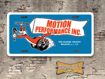 Baldwin Motion Performance Top Cat License Plate