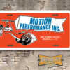 A newly produced vintage style tribute Motion Performance License Plate Insert in black for your Hot Rod, Vintage Classic car, or Muscle car.