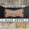 A vintage style reproduction dealership license plate frame for the Allen Gwynne Chevrolet dealership of Glendale, California. This reproduction dealership license plate frame will look great bolted on to your Classic Chevy whether it’s a Cruiser, a Hot Rod or a Muscle Car.