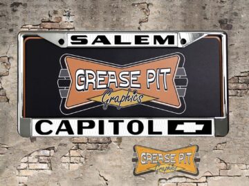 Reproduction Capitol Chevrolet License Plate Frame Salem