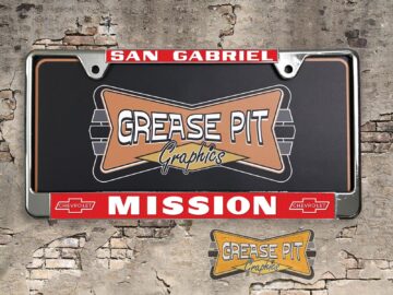 Reproduction Mission Chevrolet License Plate Frame San Gabriel