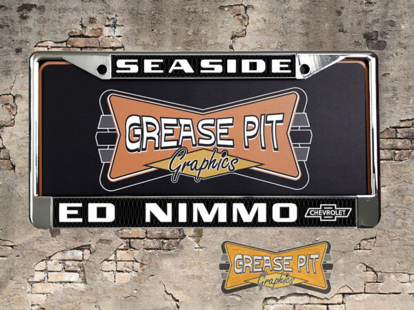 Reproduction Ed Nimmo Chevrolet license plate frame Seaside