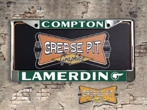 Reproduction Lamerdin Pontiac License Plate Frame Compton