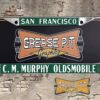 Reproduction C M Murphy Oldsmobile License Plate Frame San Francisco