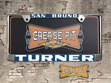 Reproduction Turner Ford License Plate Frame San Bruno
