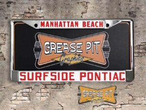 Reproduction Surfside Pontiac license plate frame Manhattan Beach